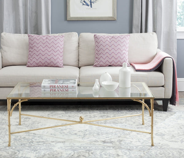 Safavieh Maurice Coffee Table – Elegant Ironwork Design With Tempered Glass Top For Modern Luxe Living Spaces FOX2545A