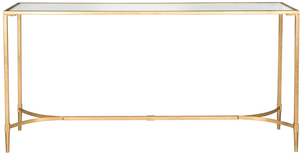 Safavieh Antwan Console Table - Luxe Gold Frame With Glass Top For Modern Living Room & Entryway Style FOX2546A