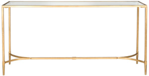 Safavieh Antwan Console Table - Luxe Gold Frame With Glass Top For Modern Living Room & Entryway Style FOX2546A