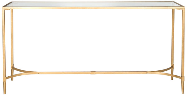 Safavieh Antwan Console Table - Luxe Gold Frame With Glass Top For Modern Living Room & Entryway Style FOX2546A