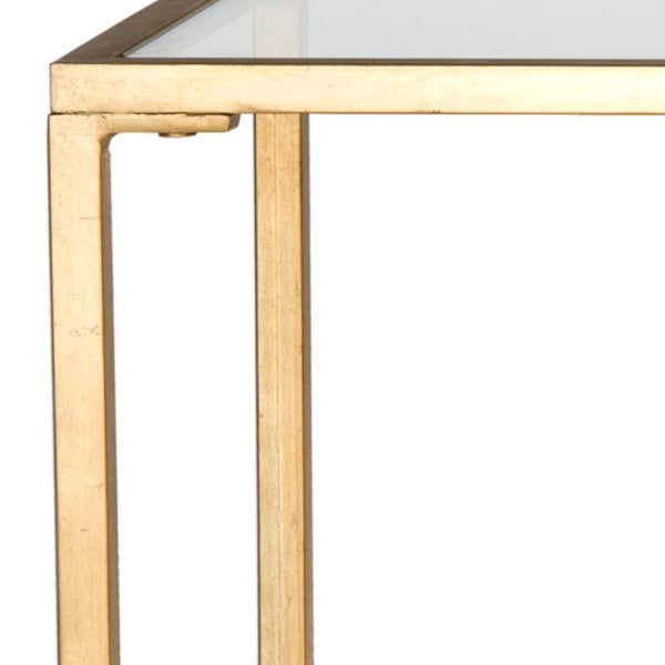 Safavieh Antwan Console Table - Luxe Gold Frame With Glass Top For Modern Living Room & Entryway Style FOX2546A