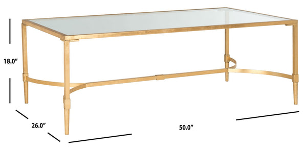 Safavieh Antwan Coffee Table - Modern Sculptural Design With Durable Tempered Glass Top For Luxe Living Spaces Gold/Glass FOX2547A