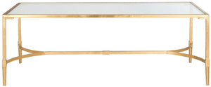 Safavieh Antwan Coffee Table - Modern Sculptural Design With Durable Tempered Glass Top For Luxe Living Spaces Gold/Glass FOX2547A