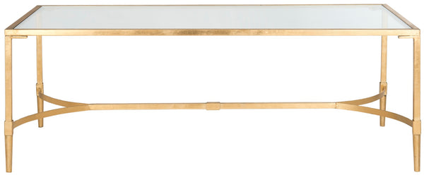 Safavieh Antwan Coffee Table - Modern Sculptural Design With Durable Tempered Glass Top For Luxe Living Spaces Gold/Glass FOX2547A