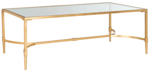 Safavieh Antwan Coffee Table - Modern Sculptural Design With Durable Tempered Glass Top For Luxe Living Spaces Gold/Glass FOX2547A