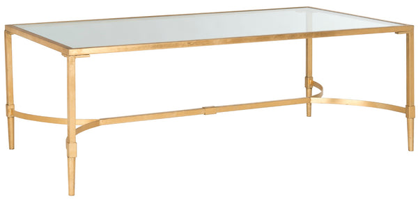 Safavieh Antwan Coffee Table - Modern Sculptural Design With Durable Tempered Glass Top For Luxe Living Spaces Gold/Glass FOX2547A
