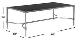 Safavieh Antwan Coffee Table - Modern Sculptural Design With Durable Tempered Glass Top For Luxe Living Spaces Silver FOX2547B