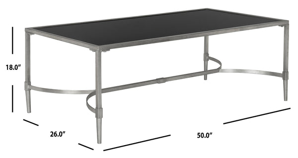 Safavieh Antwan Coffee Table - Modern Sculptural Design With Durable Tempered Glass Top For Luxe Living Spaces Silver FOX2547B
