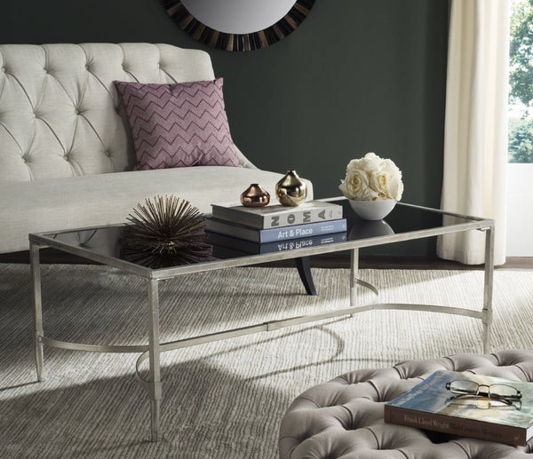 Safavieh Antwan Coffee Table - Modern Sculptural Design With Durable Tempered Glass Top For Luxe Living Spaces Silver FOX2547B