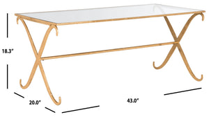 Safavieh Lavar Coffee Table - Elegant Venetian-Inspired Design With Glass Top For Stylish Living Spaces FOX2551A