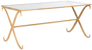 Safavieh Lavar Coffee Table - Elegant Venetian-Inspired Design With Glass Top For Stylish Living Spaces FOX2551A