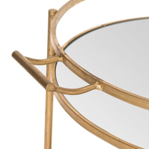 Safavieh Lavinia Bar Cart – Chic Gold Trolley With Mirrored Accents For Stylish Serving & Modern Decor FOX2552B