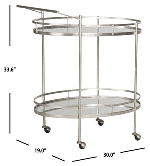 Safavieh Dante Bar Cart - Chic Mirrored Trolley For Stylish Home Entertaining, Durable & Easy Mobility FOX2553A
