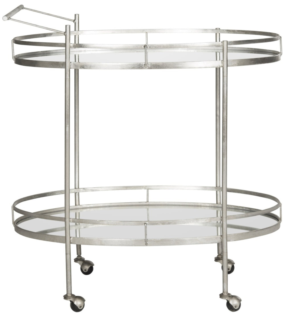 Safavieh Dante Bar Cart - Chic Mirrored Trolley For Stylish Home Entertaining, Durable & Easy Mobility FOX2553A