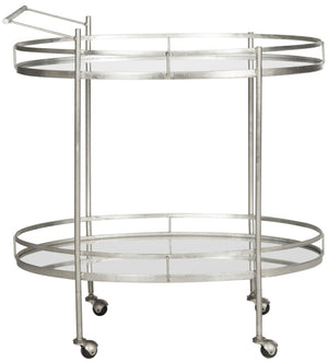 Safavieh Dante Bar Cart - Chic Mirrored Trolley For Stylish Home Entertaining, Durable & Easy Mobility FOX2553A