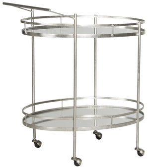 Safavieh Dante Bar Cart - Chic Mirrored Trolley For Stylish Home Entertaining, Durable & Easy Mobility FOX2553A