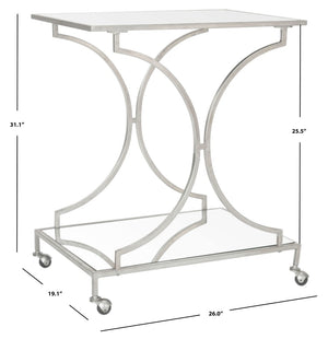 Safavieh Ignatius Bar Cart – Elegant Old World Design With Versatile Storage For Entertaining And Home Décor Silver/Mirror FOX2555A