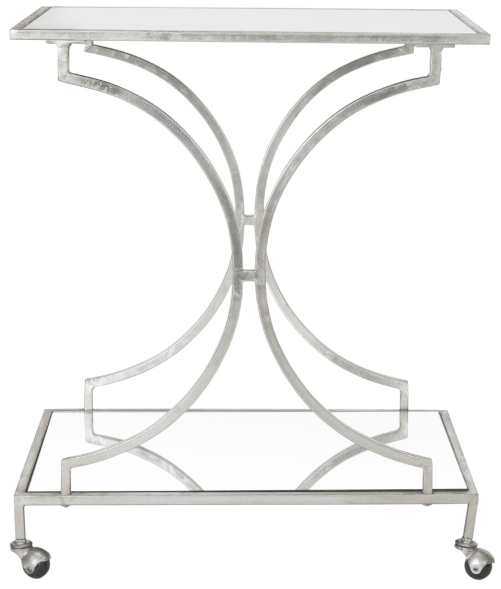 Safavieh Ignatius Bar Cart – Elegant Old World Design With Versatile Storage For Entertaining And Home Décor Silver/Mirror FOX2555A