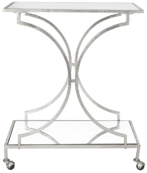 Safavieh Ignatius Bar Cart – Elegant Old World Design With Versatile Storage For Entertaining And Home Décor Silver/Mirror FOX2555A