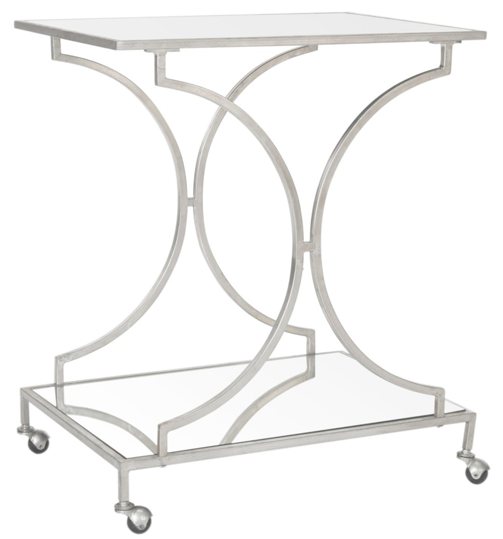 Safavieh Ignatius Bar Cart – Elegant Old World Design With Versatile Storage For Entertaining And Home Décor Silver/Mirror FOX2555A