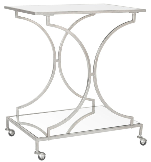 Safavieh Ignatius Bar Cart – Elegant Old World Design With Versatile Storage For Entertaining And Home Décor Silver/Mirror FOX2555A
