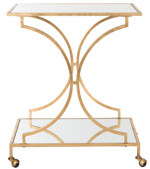 Safavieh Ignatius Bar Cart – Elegant Old World Design With Versatile Storage For Entertaining And Home Décor Gold/Mirror FOX2555B