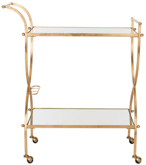 Safavieh Lucretius Bar Cart Gold/Mirror FOX2556B