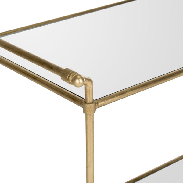 Safavieh Felicity Bar Cart - Elegant Gold-Finished Two-Tier Design With Mirrored Glass For Stylish Entertaining FOX2558A