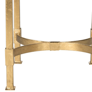 Safavieh Halyn Gold Leaf Mirror Top End Table – Glamorous Accent For Living Room, Bedroom & Entryway Decor FOX2567A