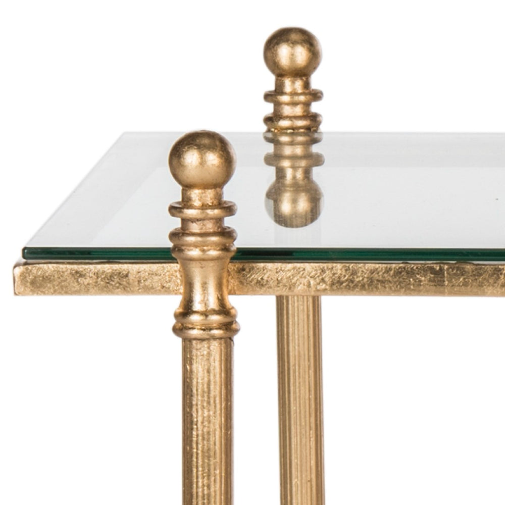 Safavieh Tait Elegant Antique-Inspired Coffee Table With Gilt Finish & Glass Top For Timeless Sophistication FOX2569A