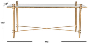 Safavieh Tait Elegant Antique-Inspired Coffee Table With Gilt Finish & Glass Top For Timeless Sophistication FOX2569A
