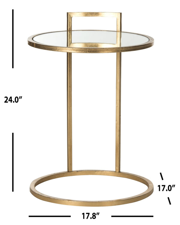 Safavieh Calvin Elegant Gold Leaf End Table - Mid-Century Inspired Design With Mirrored Accents & Warmth FOX2571A