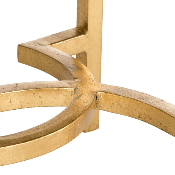 Safavieh Mita Elegant Gold Leaf End Table With Mirrored Top - Timeless Glamour For Modern & Traditional Spaces FOX2581A