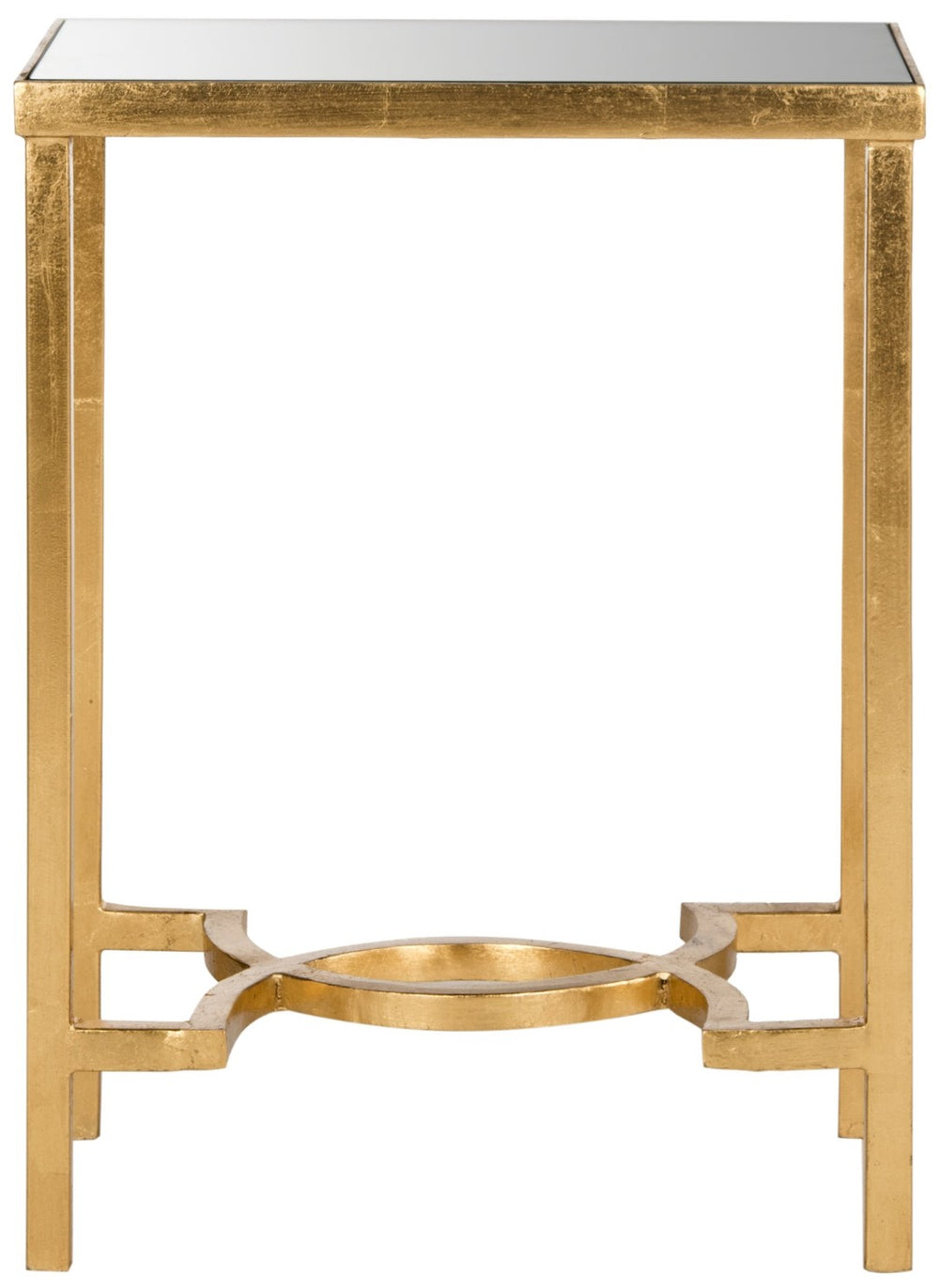 Safavieh Mita Elegant Gold Leaf End Table With Mirrored Top - Timeless Glamour For Modern & Traditional Spaces FOX2581A