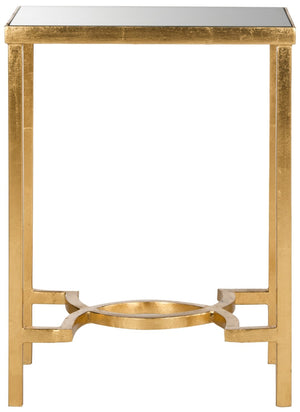 Safavieh Mita Elegant Gold Leaf End Table With Mirrored Top - Timeless Glamour For Modern & Traditional Spaces FOX2581A