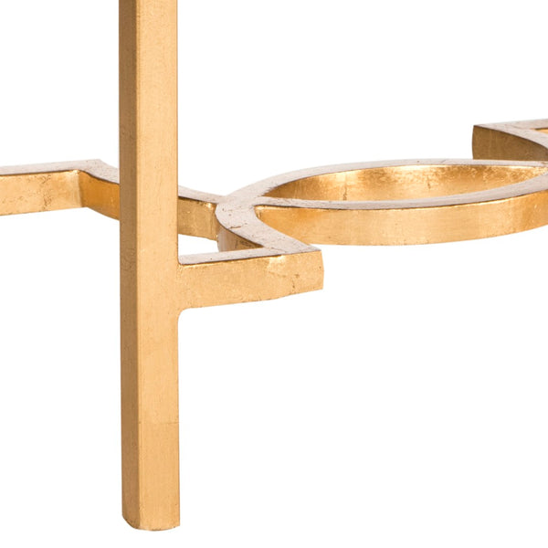 Safavieh Mita Elegant Gold Leaf End Table With Mirrored Top - Timeless Glamour For Modern & Traditional Spaces FOX2581A