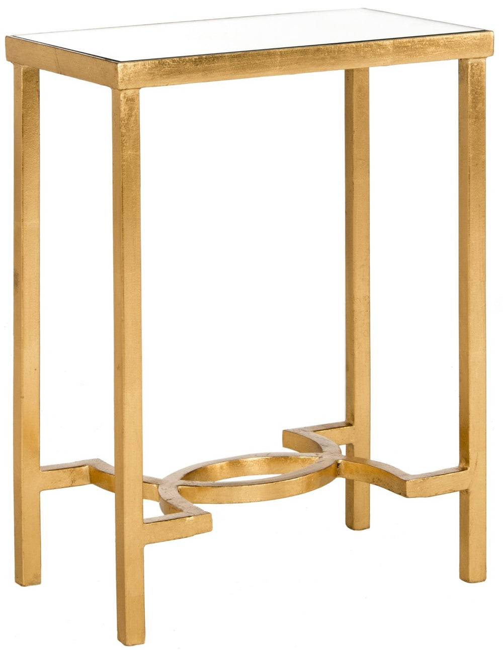 Safavieh Mita Elegant Gold Leaf End Table With Mirrored Top - Timeless Glamour For Modern & Traditional Spaces FOX2581A