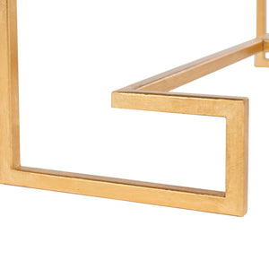Safavieh Burton Sculptural Coffee Table - Artisanal Gold Leaf Finish & Glass Top For Elegant Living Spaces FOX2582A