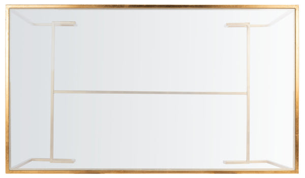 Safavieh Burton Sculptural Coffee Table - Artisanal Gold Leaf Finish & Glass Top For Elegant Living Spaces FOX2582A