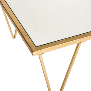 Safavieh Arlene Coffee Table - Vintage-Inspired Glam With Gold Leaf Finish & Mirrored Top For Luxe Living Spaces FOX2586A