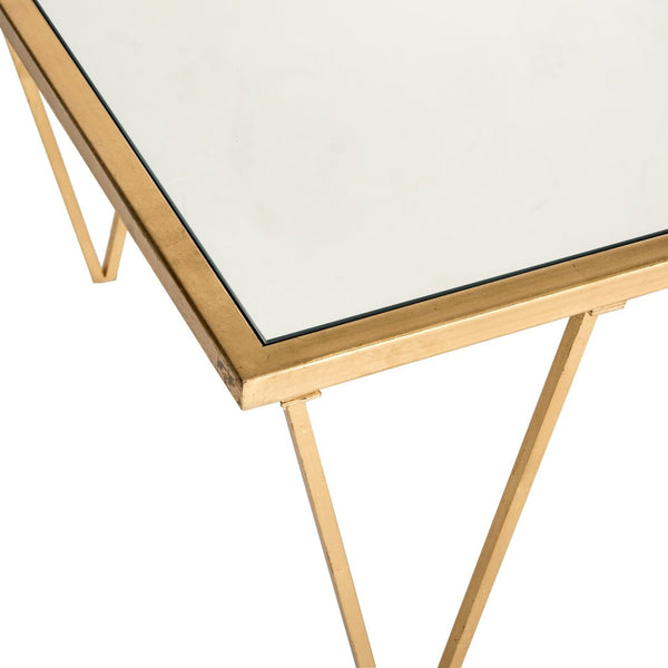 Safavieh Arlene Coffee Table - Vintage-Inspired Glam With Gold Leaf Finish & Mirrored Top For Luxe Living Spaces FOX2586A