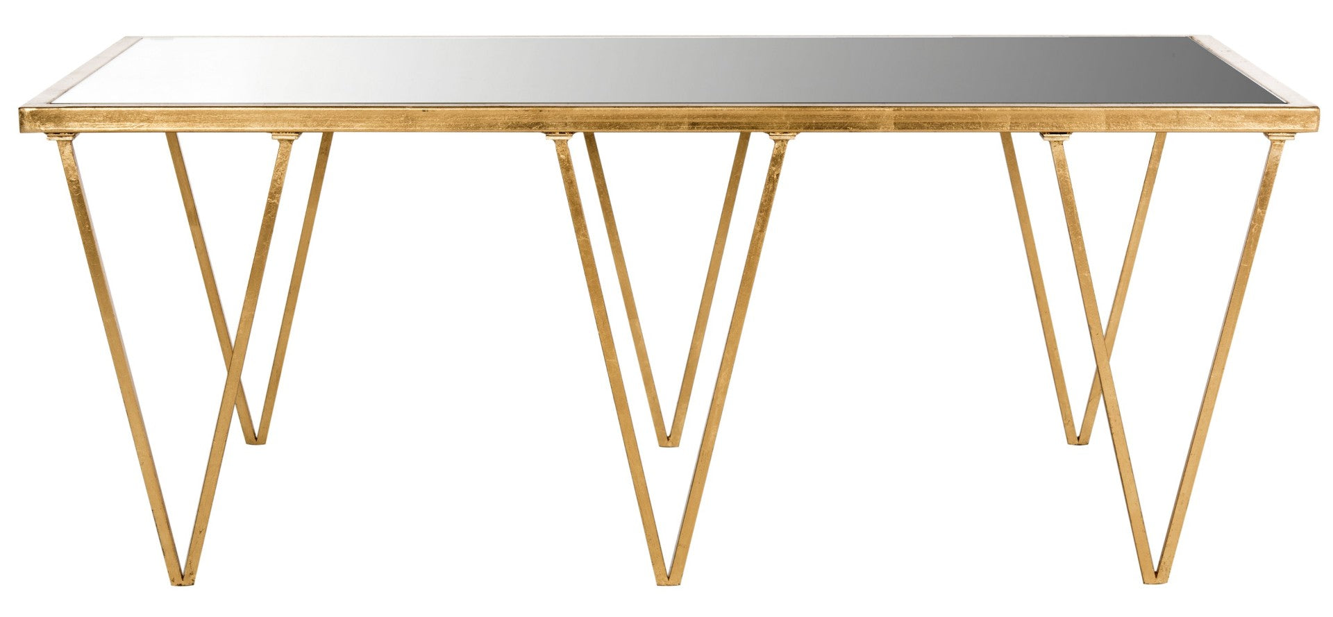 Arlean Table Arlene Coffee Table - Vintage-Inspired Glam With Gold Leaf Finish & Mi
