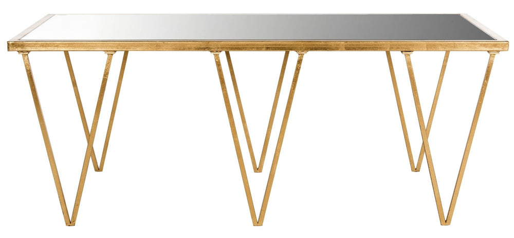 Safavieh Arlene Coffee Table - Vintage-Inspired Glam With Gold Leaf Finish & Mirrored Top For Luxe Living Spaces FOX2586A