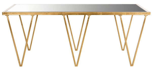 Safavieh Arlene Coffee Table - Vintage-Inspired Glam With Gold Leaf Finish & Mirrored Top For Luxe Living Spaces FOX2586A