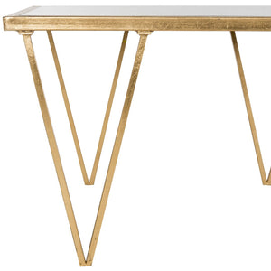 Safavieh Arlene Coffee Table - Vintage-Inspired Glam With Gold Leaf Finish & Mirrored Top For Luxe Living Spaces FOX2586A