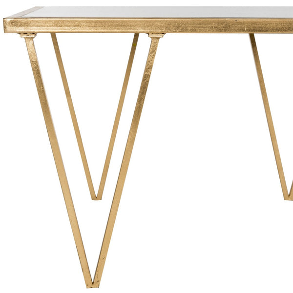 Safavieh Arlene Coffee Table - Vintage-Inspired Glam With Gold Leaf Finish & Mirrored Top For Luxe Living Spaces FOX2586A
