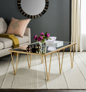 Safavieh Arlene Coffee Table - Vintage-Inspired Glam With Gold Leaf Finish & Mirrored Top For Luxe Living Spaces FOX2586A