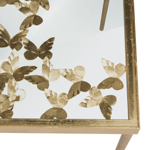 Safavieh Rosalia Butterfly Desk - Antique Gold Elegance With Sculptural Design For Timeless Home Décor FOX2588A