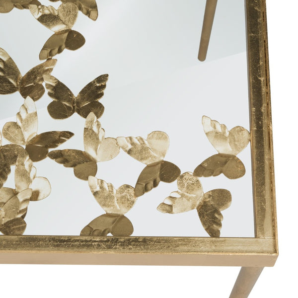 Safavieh Rosalia Butterfly Desk - Antique Gold Elegance With Sculptural Design For Timeless Home Décor FOX2588A