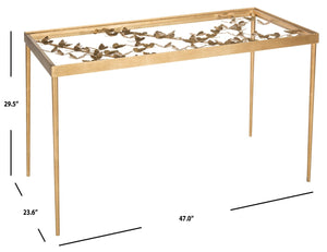 Safavieh Rosalia Butterfly Desk - Antique Gold Elegance With Sculptural Design For Timeless Home Décor FOX2588A